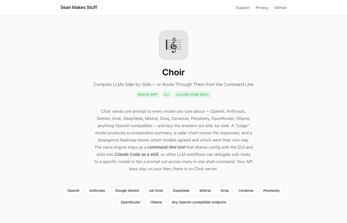 The Choir project page on sean-makes-stuff.com